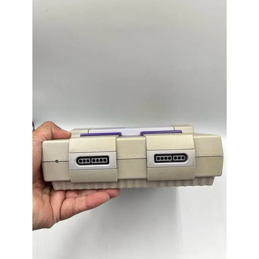 Super Nintendo SNES Console w/ 1 OEM Controller + All OEM Cords - TESTED